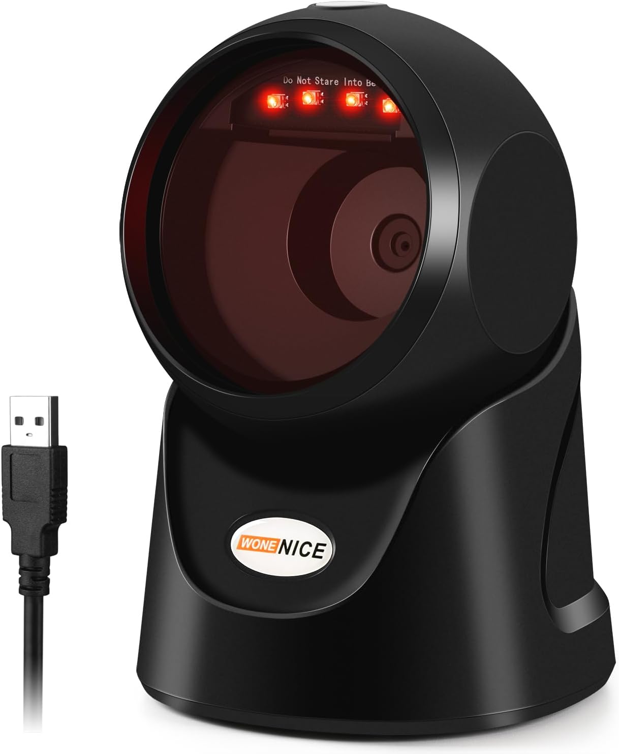 WoneNice Automatic Omnidirectional Desktop Barcode Scanner — USB Hands-Free